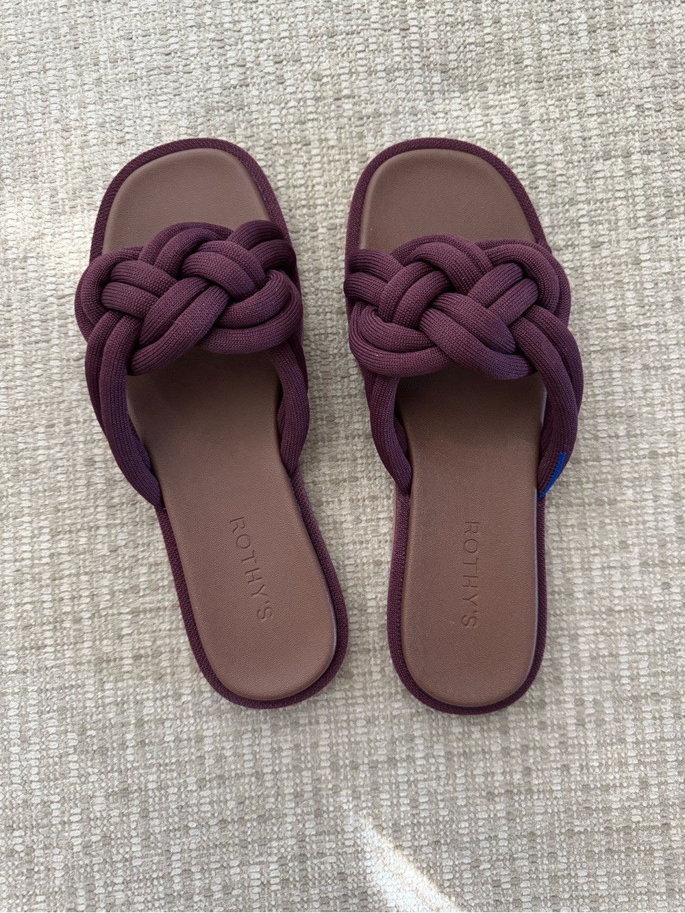 Rothy's Braided Slide Sandals — Plum, NWT, Size 8 1/2
